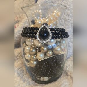 Mystery Jewelry Jar - Elegant Black and White Beaded Jewelry